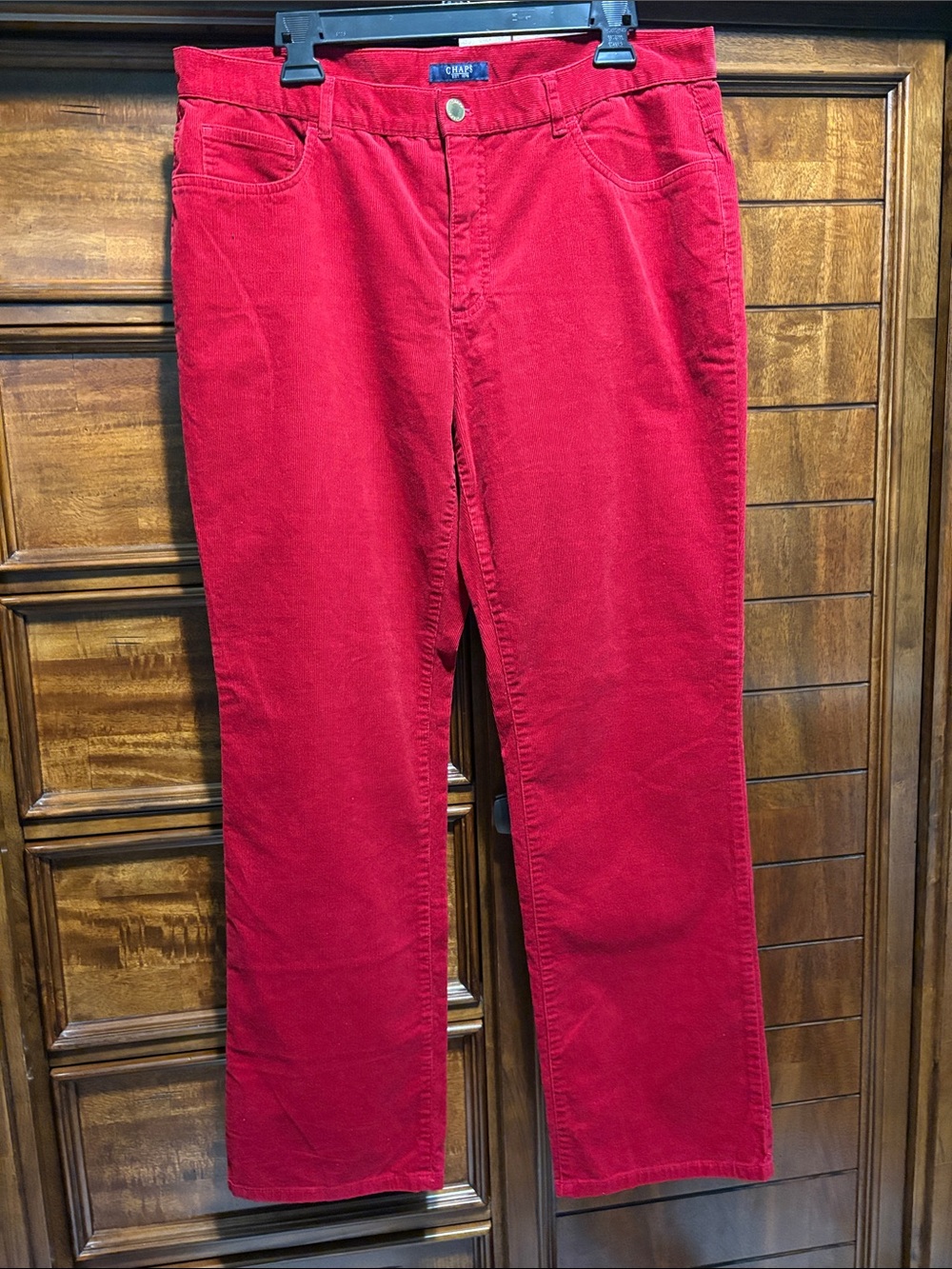 Women’s Chaps Straight-Leg Corduroys in Dark Red